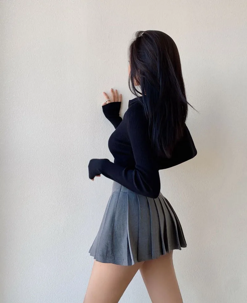 Gidyq Sommer Frauen Falten röcke Vintage hohe Taille weibliche sexy Miniröcke koreanische lässig alle passen Streetwear Schlitz Rock neu – Detail 37