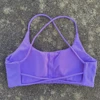 Soutien-gorge de yoga pour femme, couleur unie, à quatre bretelles croisées dans le dos, dos évidé, push-up, avec coussinets de poitrine, idéal pour le fitness et le sport