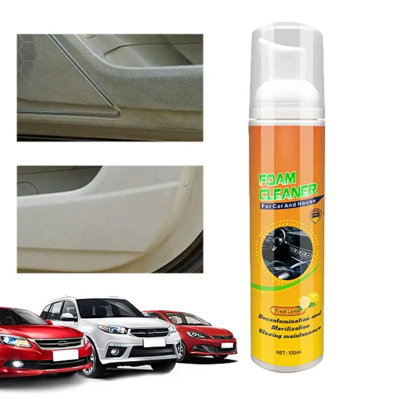 

100ml Car Interior Leather Plastic Cleaner Multifunctional Foam Wash Strong Decontamination Ceiling Seat dashboard for all cars