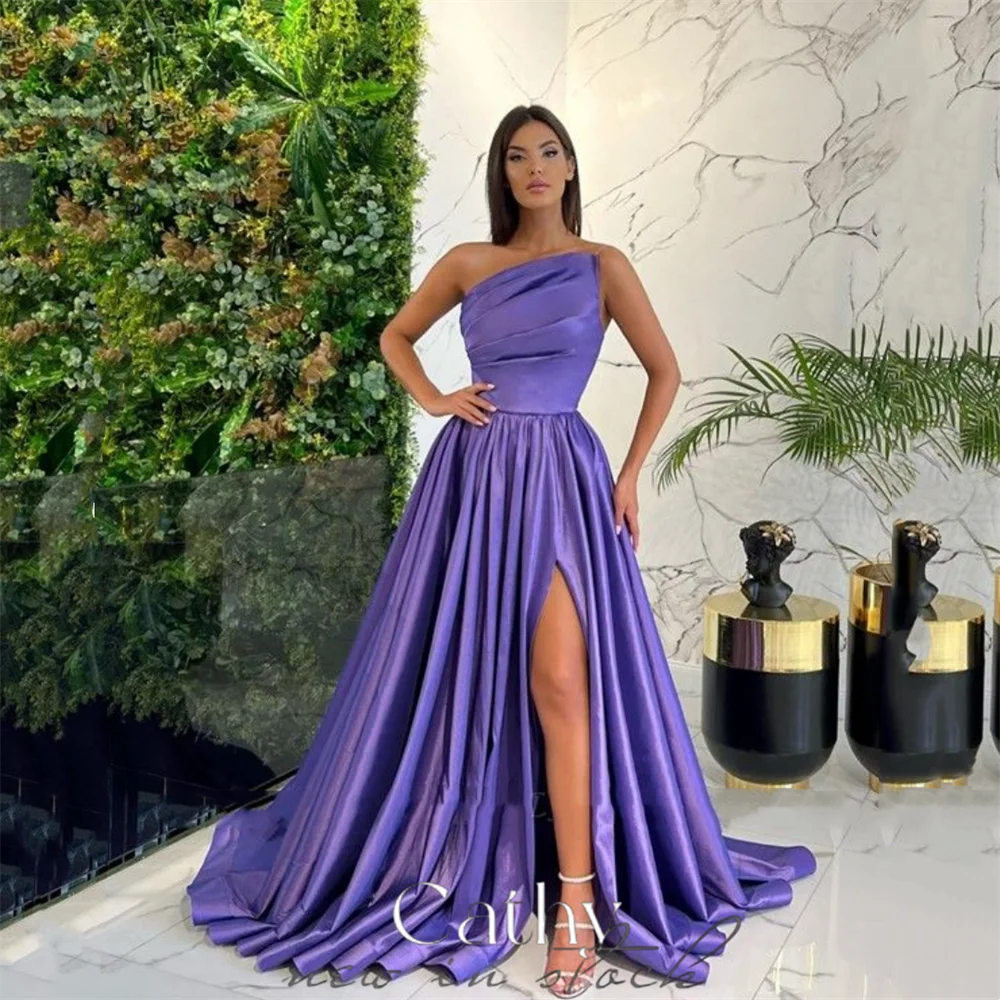 

Cathy Sexy Side Split فساتين سهره فاخره2023 Nobility Taffeta Prom Dresses Elegantly Pleated Floor Lenght Vestidos De Noche