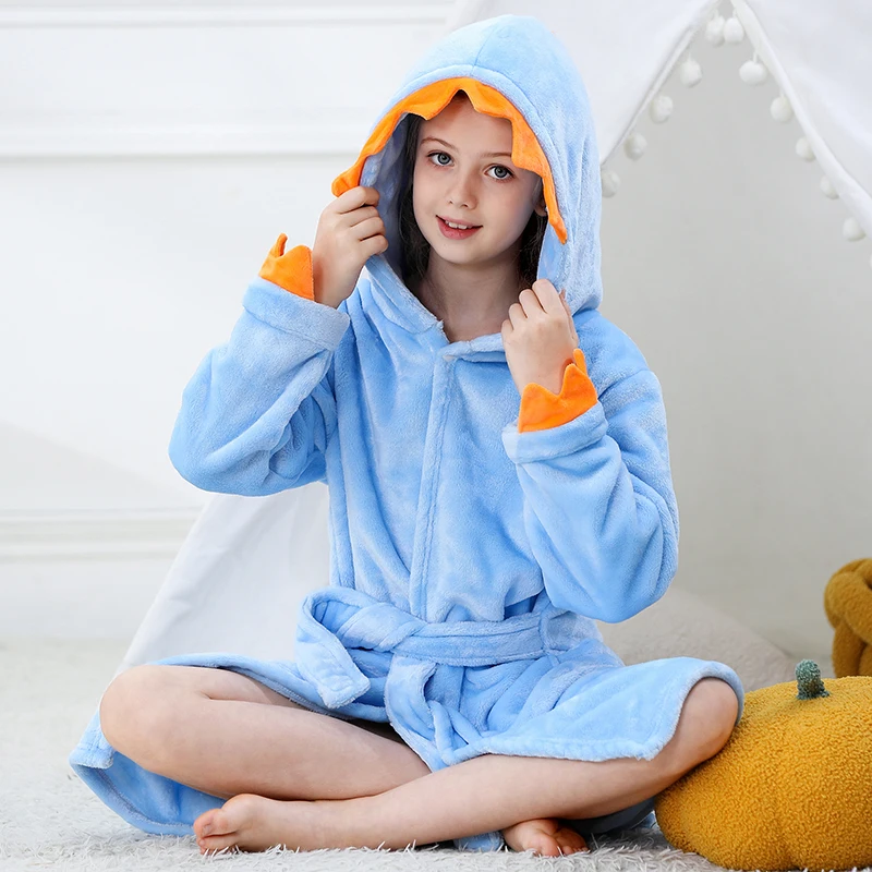 Autumn Winter Tiger Bathrobes Girls Boys Sleepwear Bath Blanket Kids Soft Bath Robes Children Animal Pajamas Kids Clothing