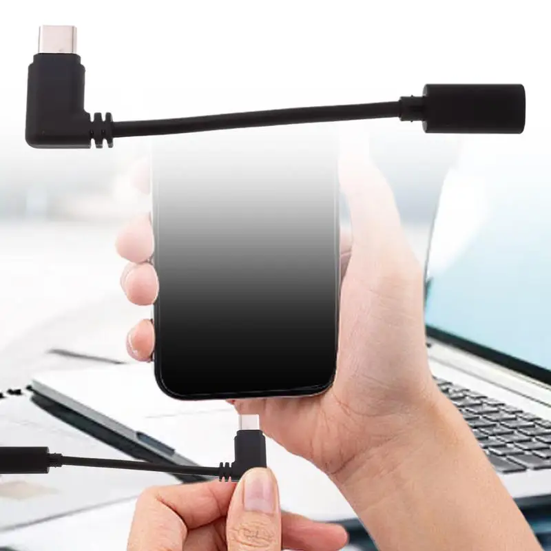 USBA To USBC Adapter Right Angle USB Male To USB C Female Cable Adapter 5Gbps Fast Stable Transmission HD Video Audio Data