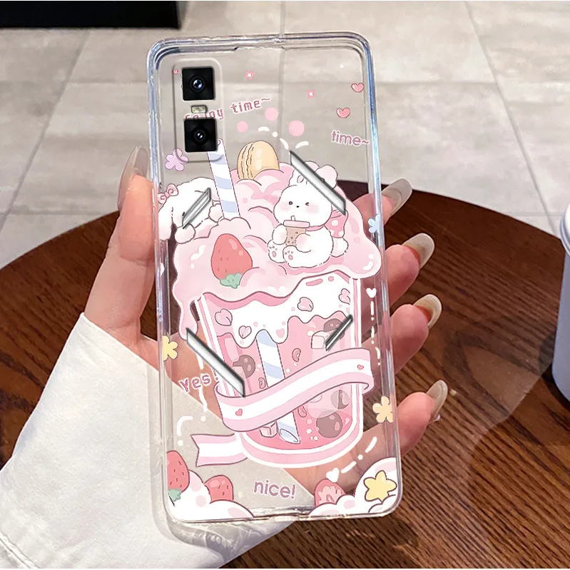 Clear Silicone Cute Love Rabbit Cartoon Luxury Phone Case Cover