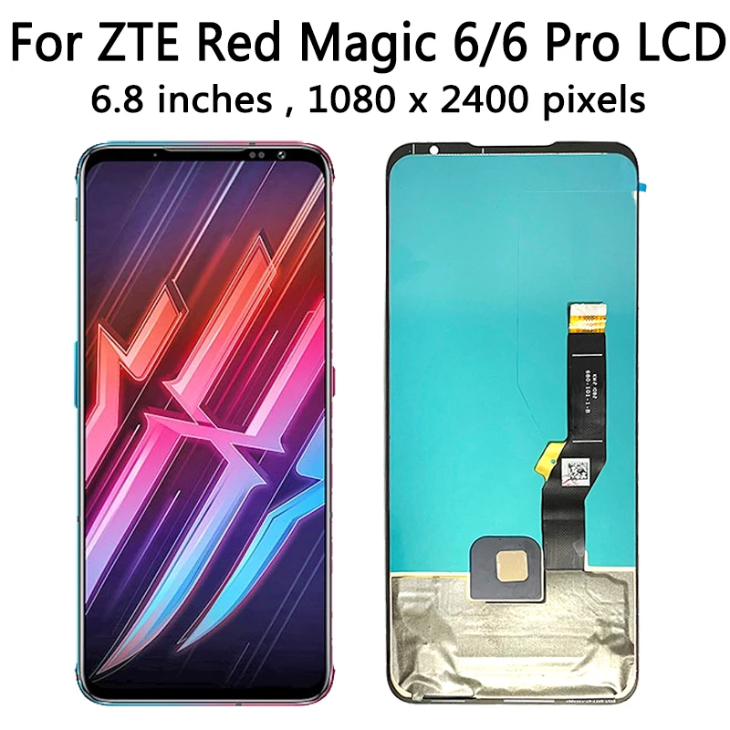AMOLED LCD Screen For ZTE Nubia Red Magic 6s Pro NX669S – Full Assembly With Digitizer, Replacement Display