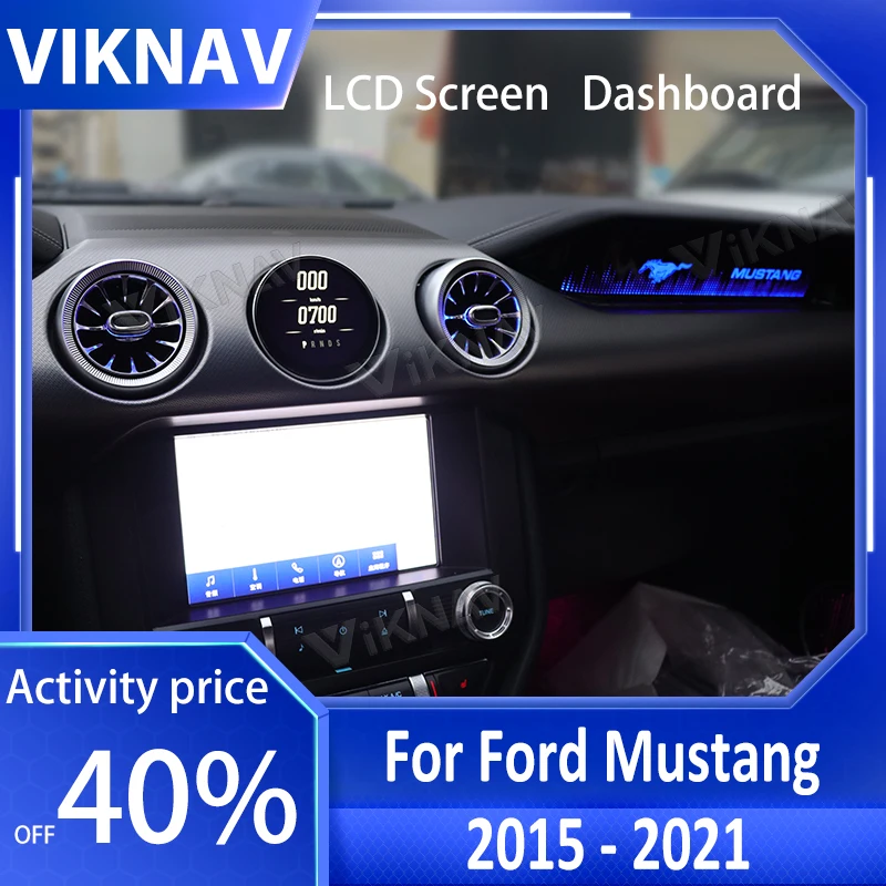 

Car Instrument Dashboard For Ford Mustang 2015-2022 Co-pilot Racing LCD Screen Android Multimedia Display