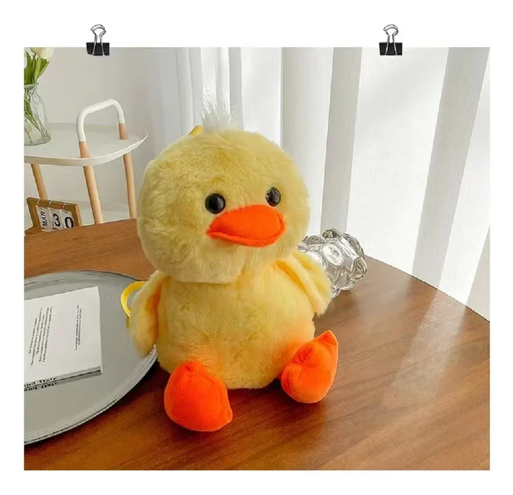 Kawaii 33cm Yellow Duck Plush Backpack Cute Cartoon Stuffed Animal Soft Schoolbag For Girls Childrens Day Gift Idea