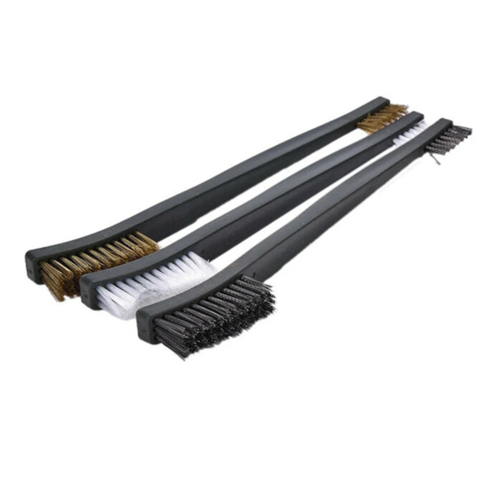 5pcs Mini Metal Remove Rust Brushes Brass Cleaning Rushes Polishing Metal Brushes Nylon Cleaning Tools Double Head Wire Brush