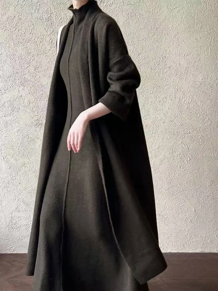 الجديد في أزياء الخريف والشتاء فستان ماكسي منسوج ب...