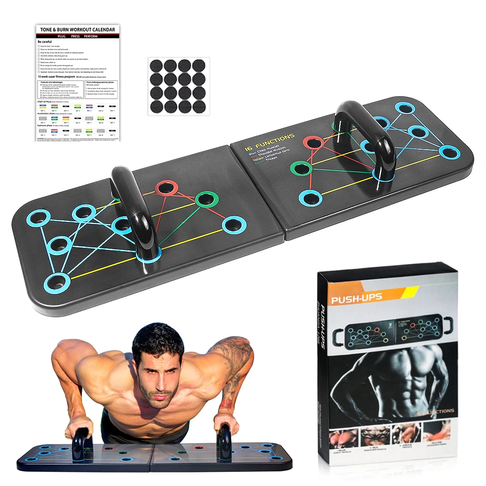 Equipo De Entrenamiento En Casa Tabla De Empuje 24 En 1 Sistema De Barra De Flexiones Multifuncional Fitness Piso Pecho Ejercicio Muscular Equipo