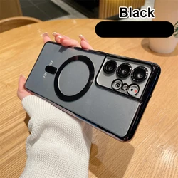 Enhanced Wireless Magnetic Plating Cover with Full Camera Protection and 6K Glass - S22 (Black)