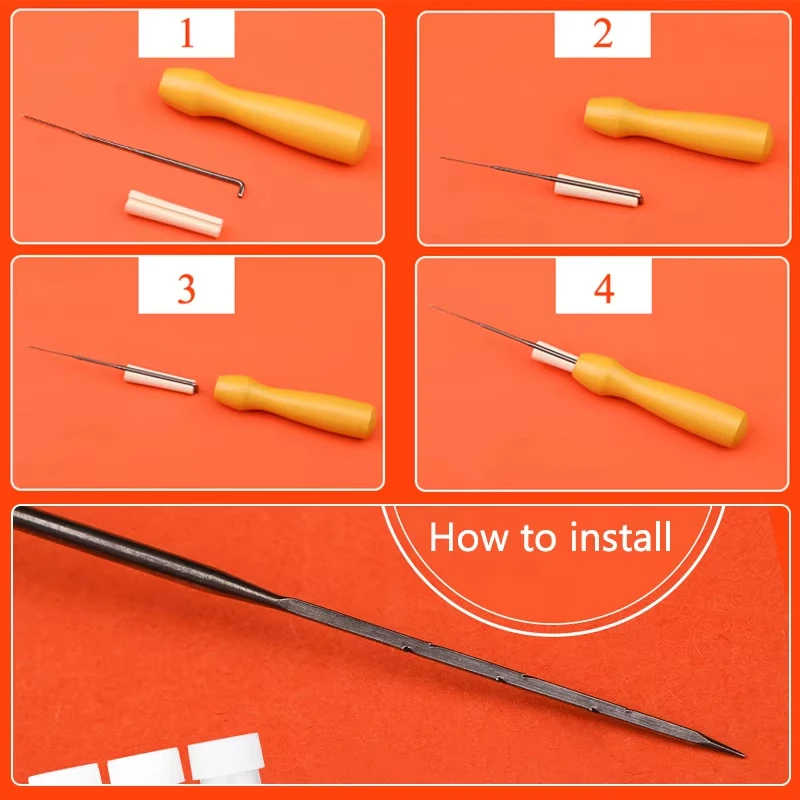 Wooden Handle Wool Felt Tools DIY Craft Needle Felting Accessories for Beginner needle felting kit wool felting kit 4Pcs