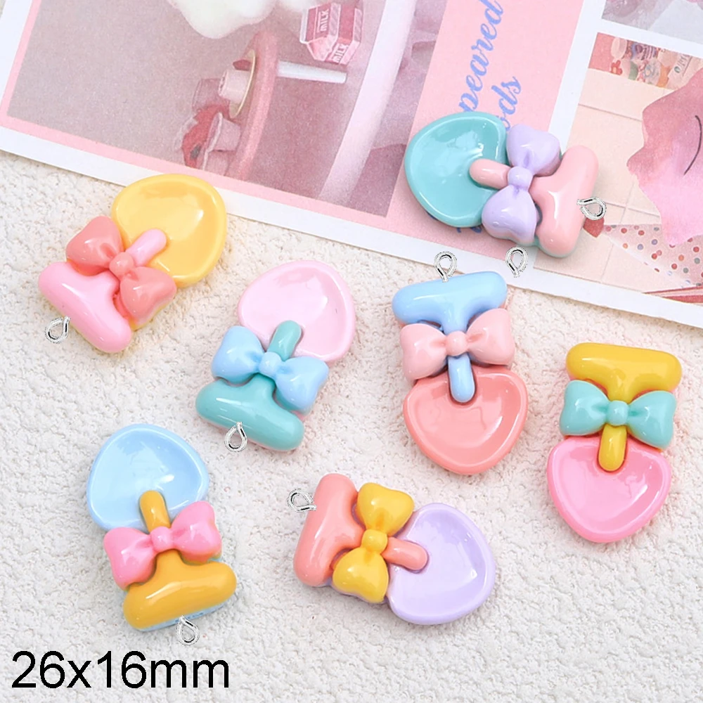 반짝이는 나비넥타이 삽 시리즈 플랫 백 참, 귀걸이 팔찌 머리핀, DIY 쥬얼리 펜던트 장식 액세서리, 10 개
