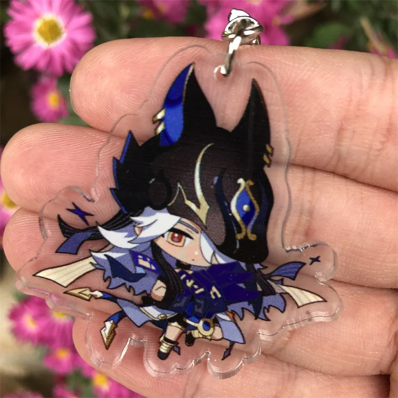 Genshin Impact Nahida Tighnari Kamisato Ayato Keychain Figure Badge Anime Game Cosplay Accessories