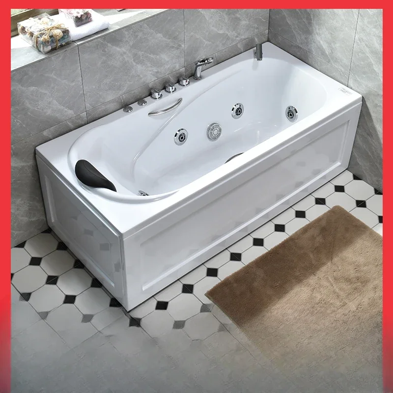 

Acrylic bathtub, household adult constant temperature heating bathtub, small unit, massage and surfing independent 1.2-1.8 meter
