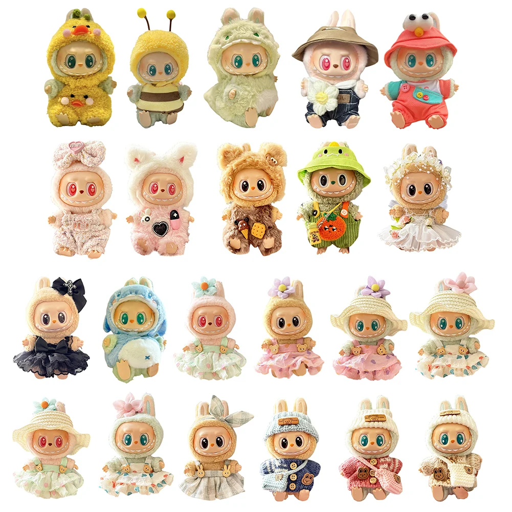 Labubu Plush Doll Clothes Plush Doll Changing Clothes Dolll Clothes Suit Cartoon Cute Clothes Dolls Accessories Christmas Gift