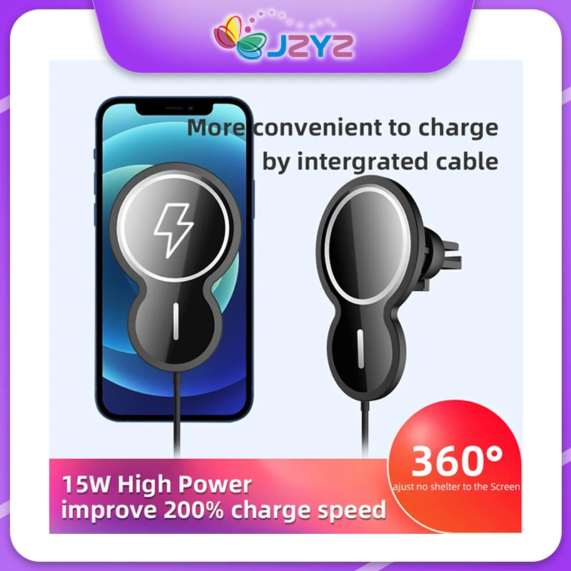 

15W Magsafe Car Charger Fast Charging Wireless Chargers For iPhone 12 Pro Max Mobile Phone Charger Original Apple Car Holder USB