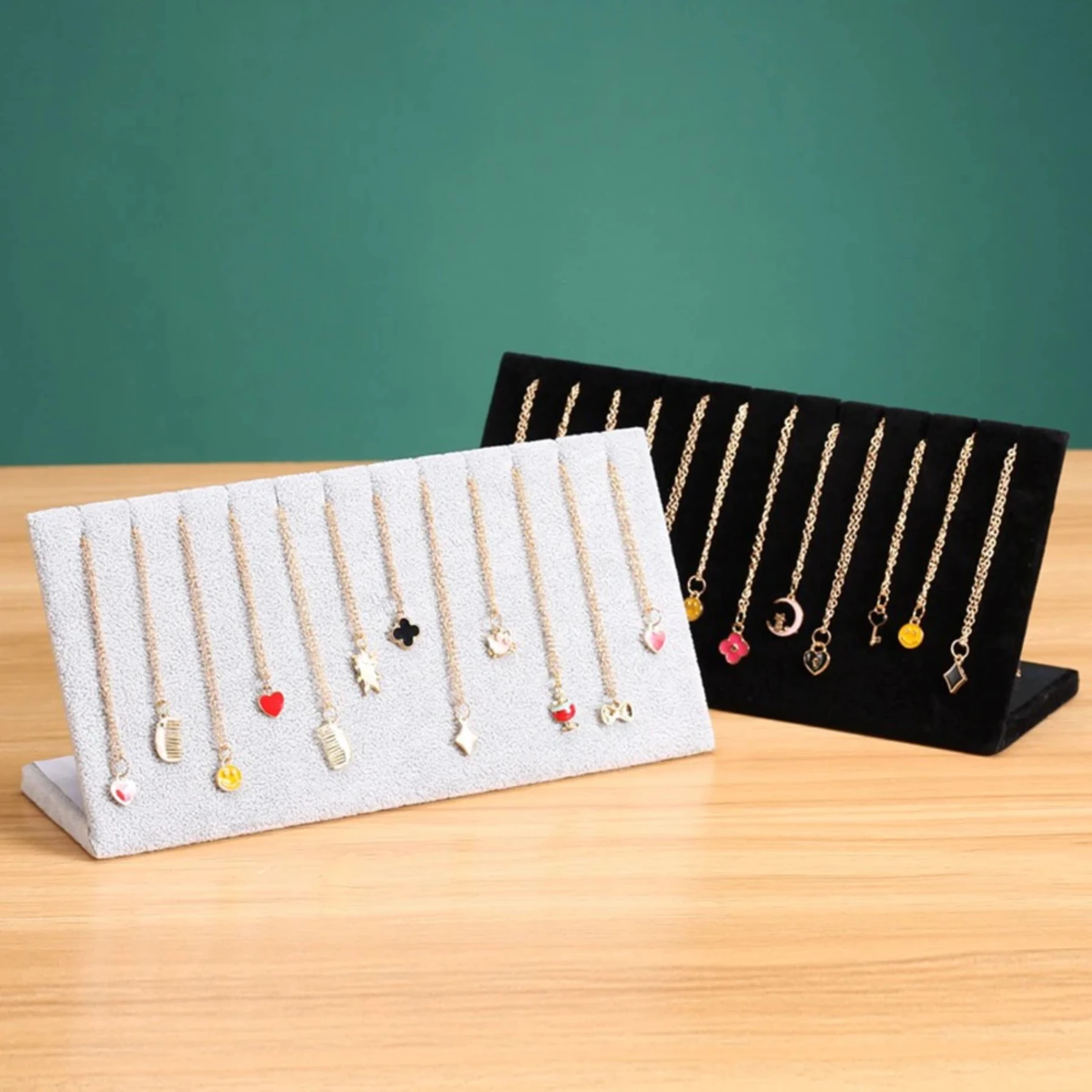 

1 шт., L-образная Подставка для ожерелья NBNB, L-образная Подставка для ожерелья из черного плюша