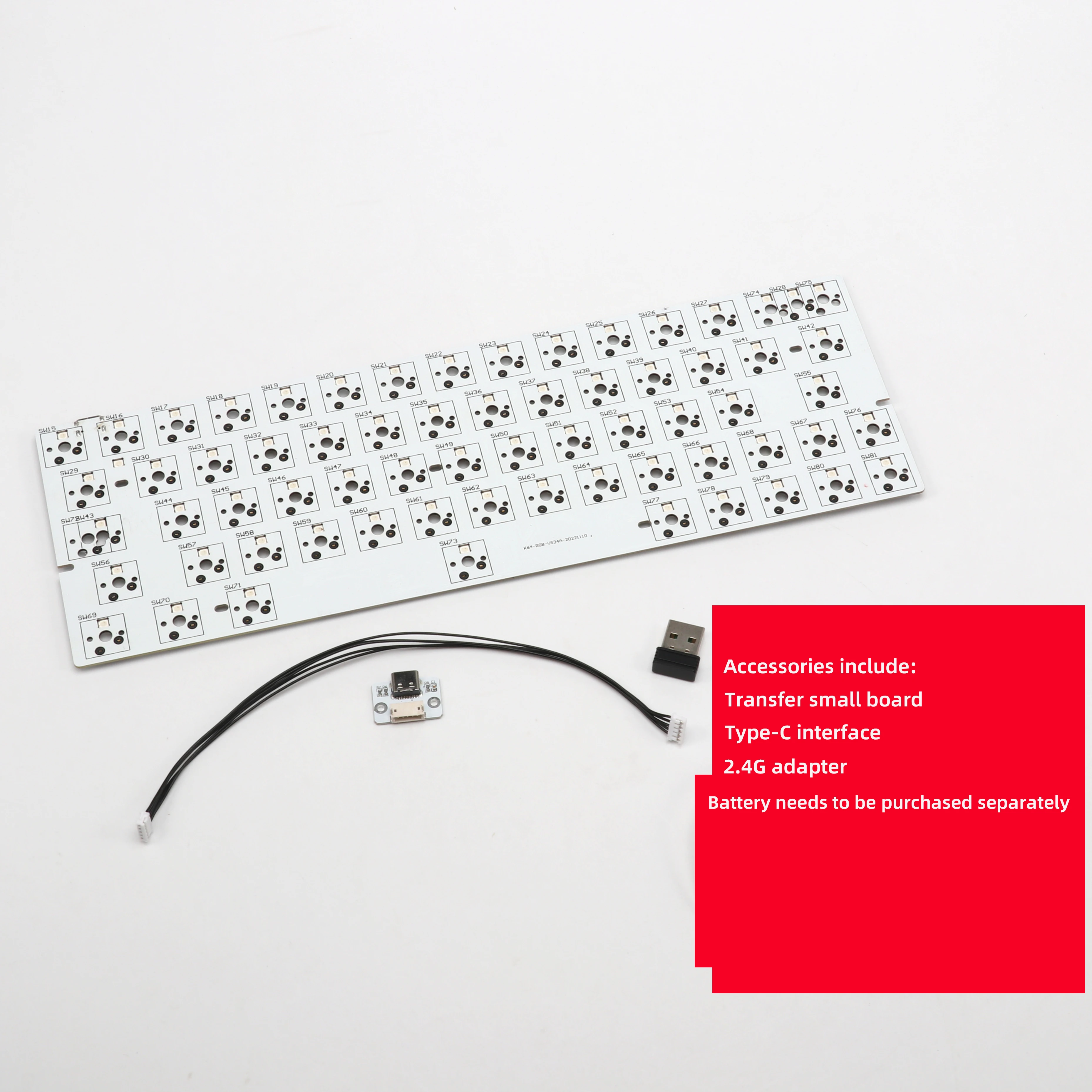 Teclado Mecânico Personalizado sem Fio Bluetooth Teclado Hot Swappable tipo c Programa Rgb 60 Bg64n Gh60 Pcb 2.4g 64 - Imagem 2