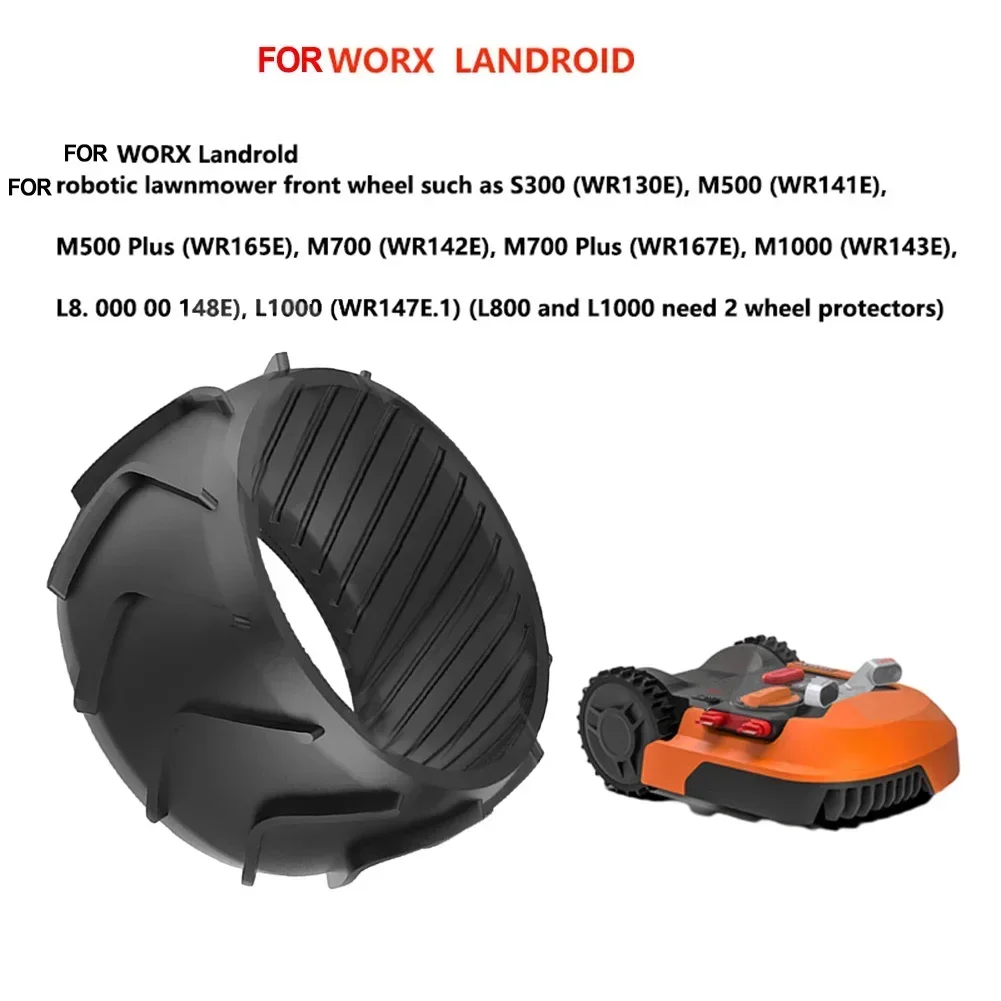 Wheel Protector For Worx Robot Mower Front Wheel M500/plus M700/ M700 Plus M1000 S300 L8 L1000 85*44mm Rubber Protector wheel protector