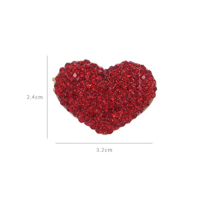 Bling Heart Shape Brooch For Women Lovers Lapel Love Pins Christmas Love Pins Valentine Gifts