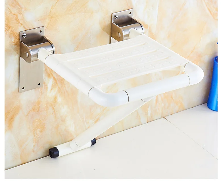 Foldable Shower Seat Wall Mounted Anti Skid Accessible Bathing Stool Bath Stool Reinforce Bath Chair for Bathroom Shower Elderly