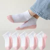 5 Pairs Spring Children Socks 100% Cotton Kids Fashion Black White Pink Student Baby Girl Boy Sports Short Socks For 1-12 Years 1