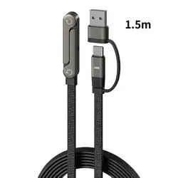 Dual - Function Fast Charging Cable with Built - In Phone Stand (Black 1.5m)