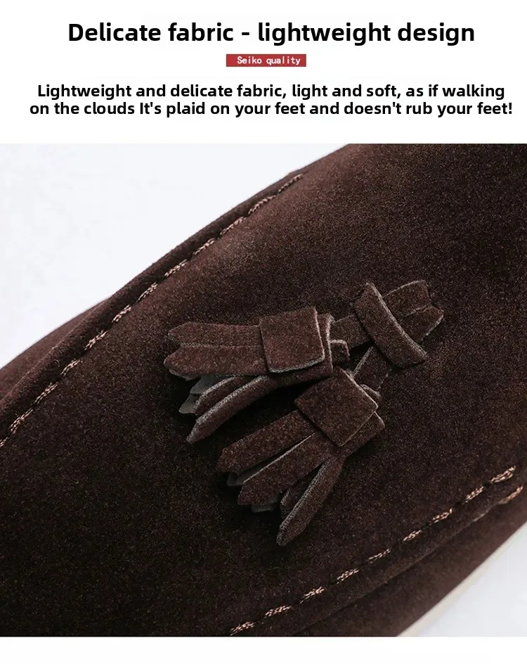 Unisex Leichte Flache Quasten-Freizeitschuhe Modische Vielseitige Übergrößen Herrenschuhe Business Casual Slip-On Loafer – Detail 7