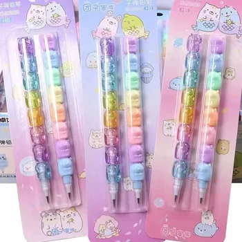 2 pezzi/set simpatico orso matita meccanica non affilata penna per scrittura per studenti forniture per ufficio scolastico matita regali di cancelleria