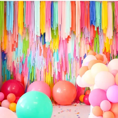 

25m color crepe paper garland paper roll wedding decoration birthday party window background wall balloon accessorie baby shower