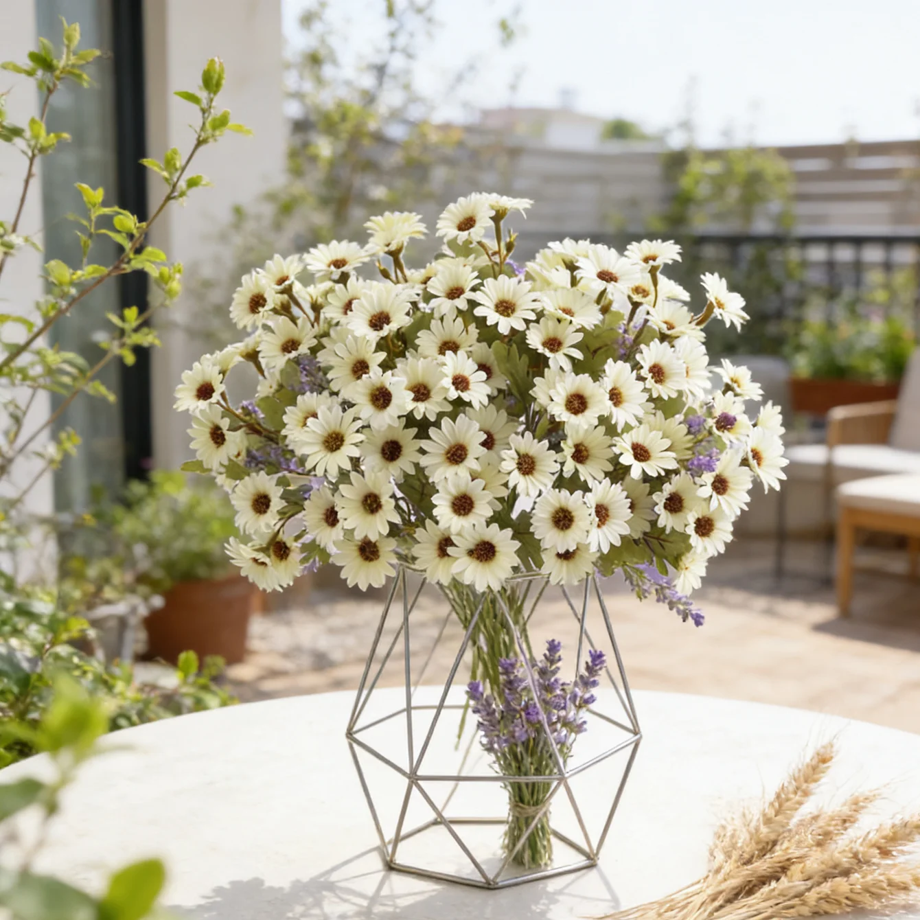 Künstliche Blumen Seiden-Gänseblümchen Valentinstag Hochzeit Brautstrauß Heim Zimmer Außenbereich Garten Kranz DIY Geschenkbox Bestseller