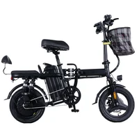 US Stock Adult Folding Electric Bike For 2 People Powerful 500W 32KM/H Multi Shock Absorption Family Electric Bicycle Men Women 1