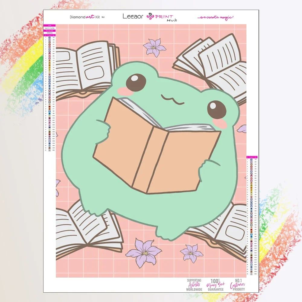 

Cartoon Diamond Painting Cute Frog Kawaii Picture Cross Stitch Kits Full Diamond Embroidery Mosaic Decor Birthday Gift For Child