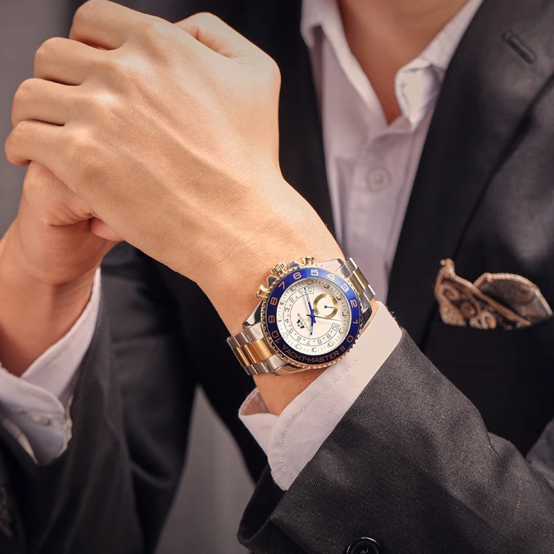 PAULAREIS P Brand Luxury Automatic Self Wind Mechanical Watches for Men Stainless Steel Casual Business Men Watch Reloj Hombre
