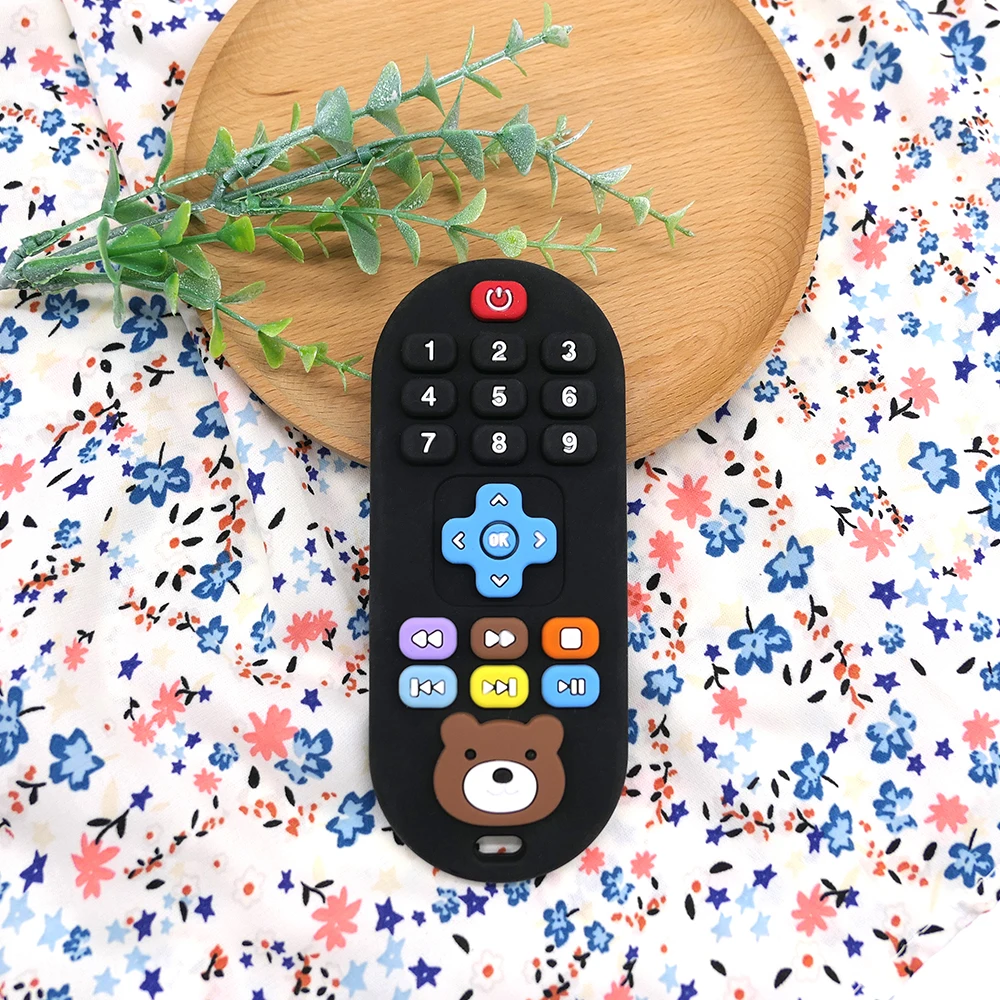children's remote control teethers silicone anti-feeding simulation remote control teethers food-grade soothing toys