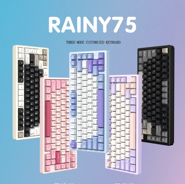 Rainy75 angepasste mechanische Tastatur 81 Tasten RGB drahtlose 