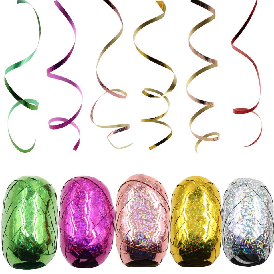 5mm*10m Balloon Rope Foil Balloon Laser Ribbon For Gold Air Ball Wrapping Tap Home Wedding Birthday Party Decoration Accessories