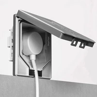 ปลั๊กมาตรฐานสหรัฐอเมริกาปลั๊กไฟฟ้ากันน้ําผนังปลั๊กไฟแบบฝัง,ประเภท 86 ตู้เย็นที่มองไม่เห็นปลั๊กซ็อกเก็ต 6