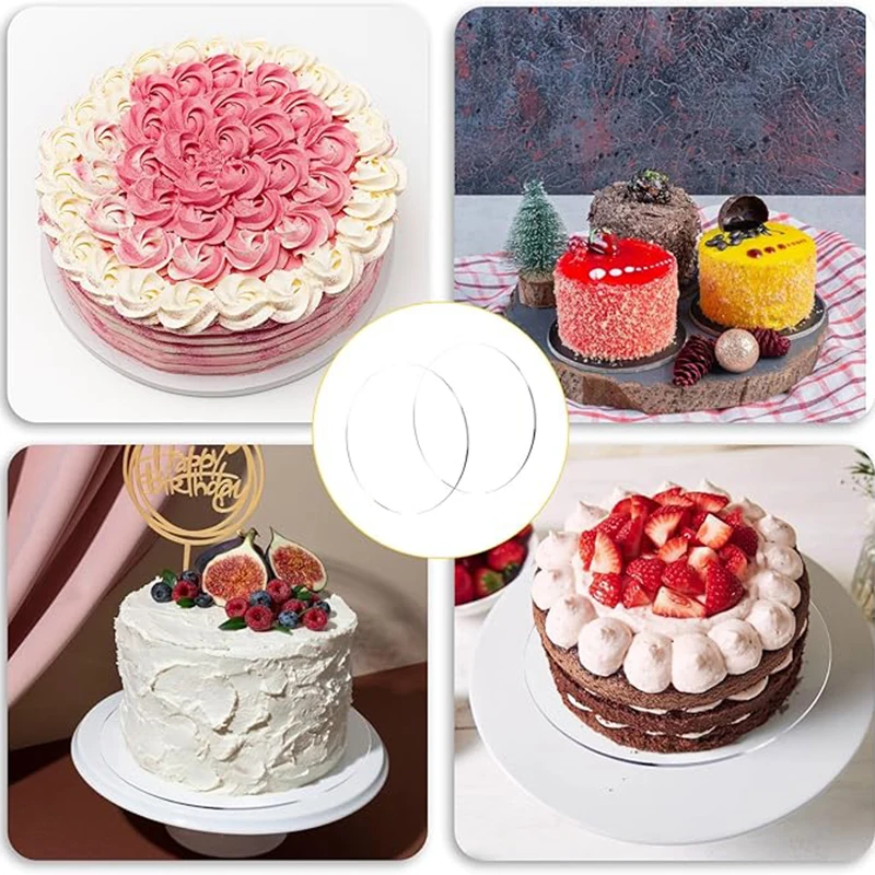 2/3PCS Reusable Acrylic Cake Disc Round For Layered Cake Decorating Tool Plate Blank Acrylic Topper Happy Birthday Cake Base