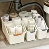 2/3pcs Plastic Under Sink Organizer with Wheels, Bottle Organization Bins Kitchen Cabinet Organizers Plastic Basket for Under