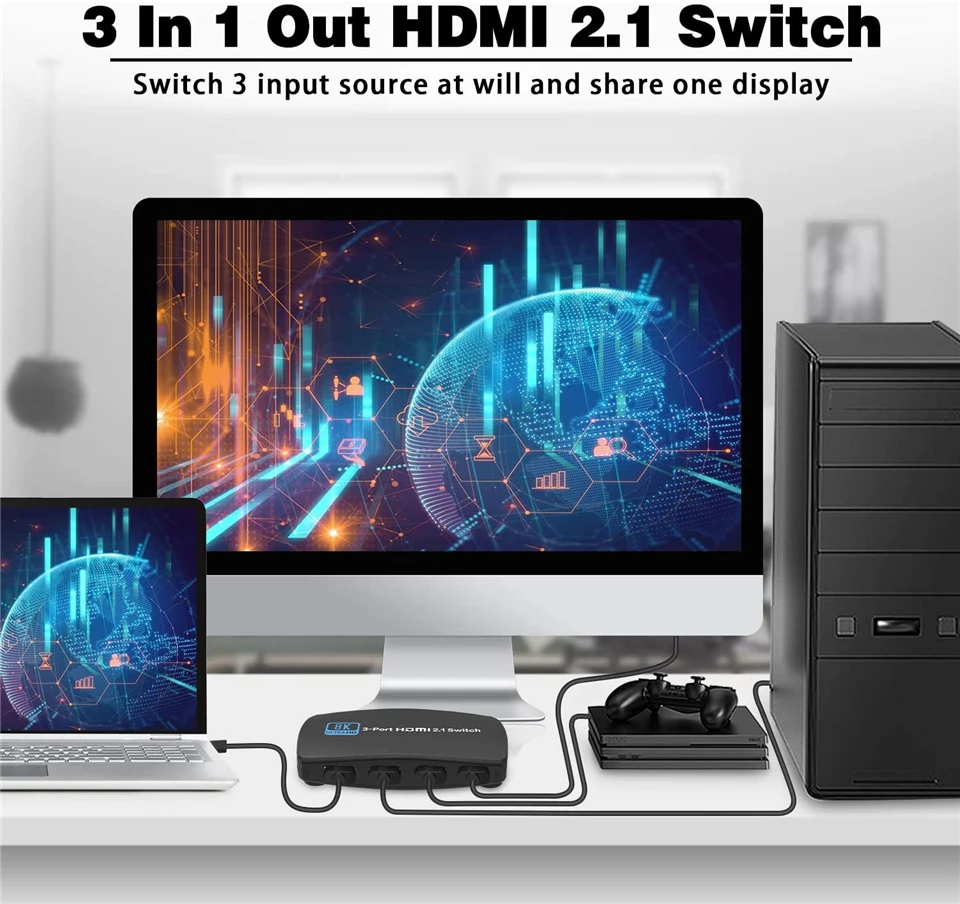 HDMI 2022-ȣȯ 3--1 ƿ 2--1  8K 60Hz 4K 2.1Hz ġ й , IR  PS5 PS4 , 120