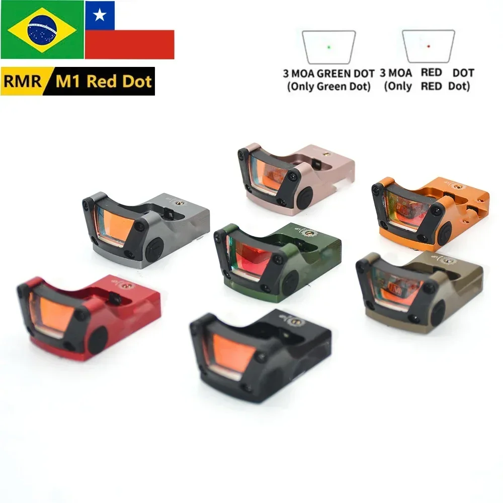 M1 Red&Green Dot Sight 3MOA Mini RMR Reflex Hunting Rifle Scope for Airsoft Pistol with Glock Mount Riflescope for Hunting
