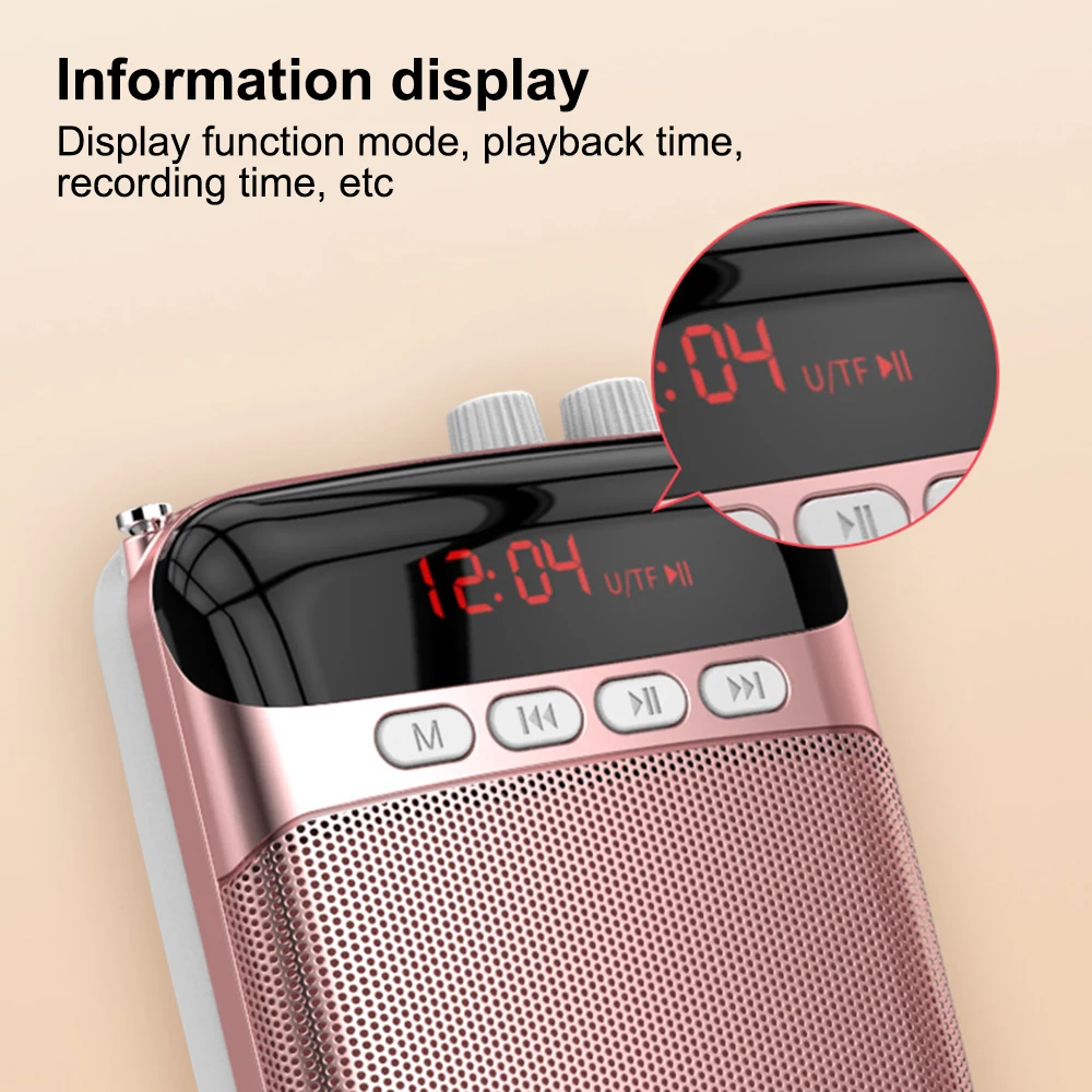 Bluetooth 5.3 Wired Voice Amplifier Microphone For School Tour Guide Portable Rechargeable Bluetooth Speaker With Microphone New