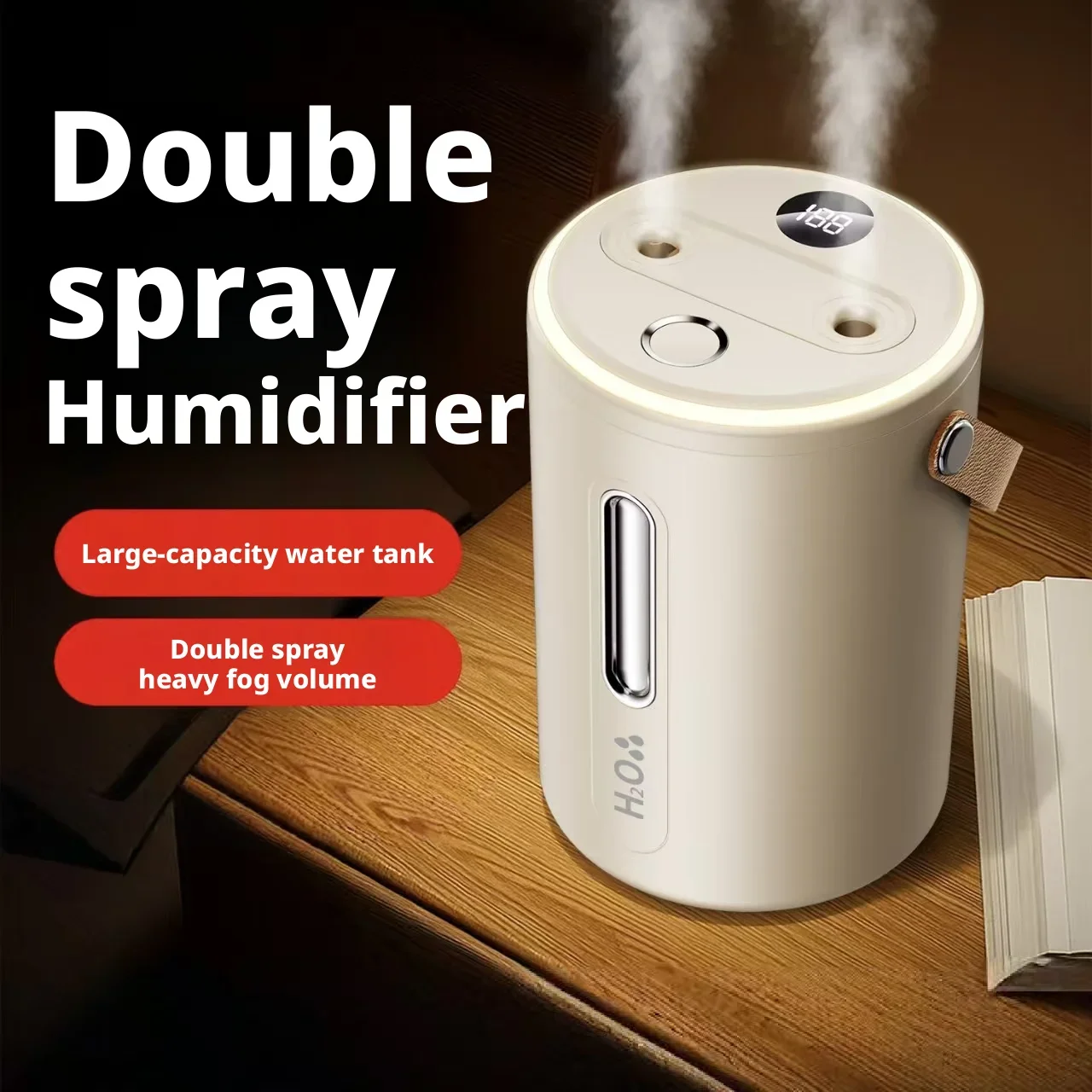 Quiet Large Capacity Dual Nozzle Desktop Cool Mist Humidifier, Ultrasonic Atomizer Aroma Diffuser Household Air Moisturizer 1