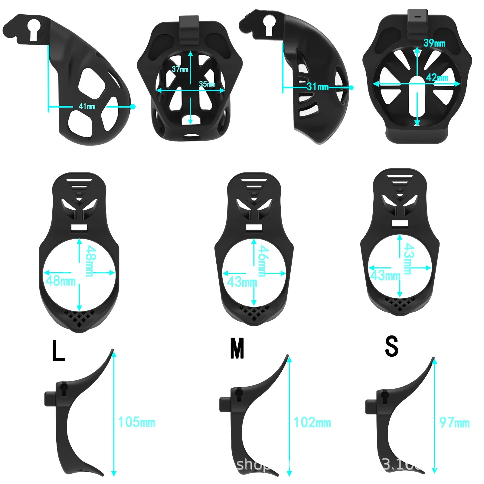 Penis Chastity Cage Chastity Lock Sex Toy Penis Cock Ring Swallowtail Chastity Cage for Man Gay 3 Size Rings White Black Optional Lightweight
