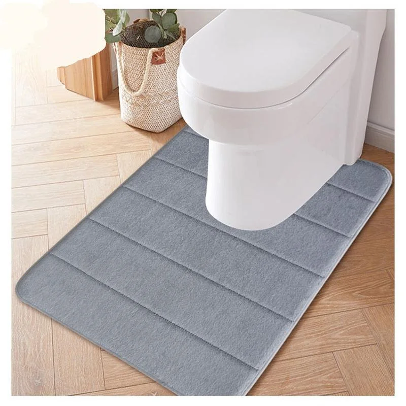 Household Slow Rebound U-Shaped Water Absorbing Mats Bathroom Toilet Mats Kitchen Toilet Floor