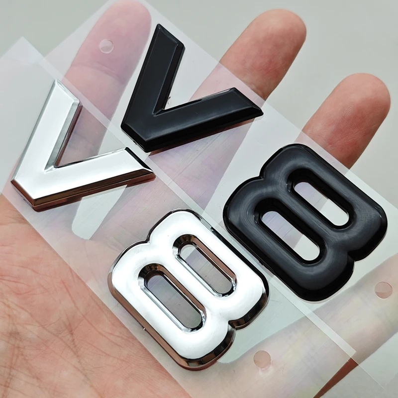 3D ABS 레드 크롬 블랙 V8 V6 자동차 리어 트렁크 스티커 엠블럼 배지 데칼 (도요타 자동차 액세서리용)