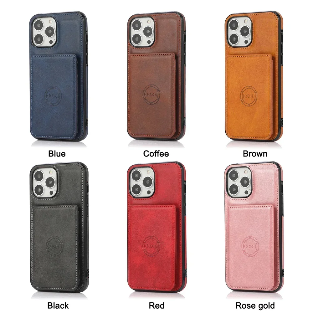 Premium Magnetic Flip Wallet Phone Case with Leather Cover and Credit Card Holder