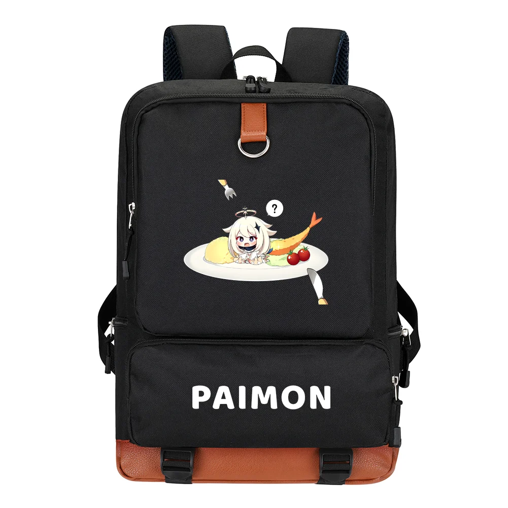 Аварийная еда Paimon Рюкзак Cute Genshin ударопрочный школьный рюкзак для мальчиков