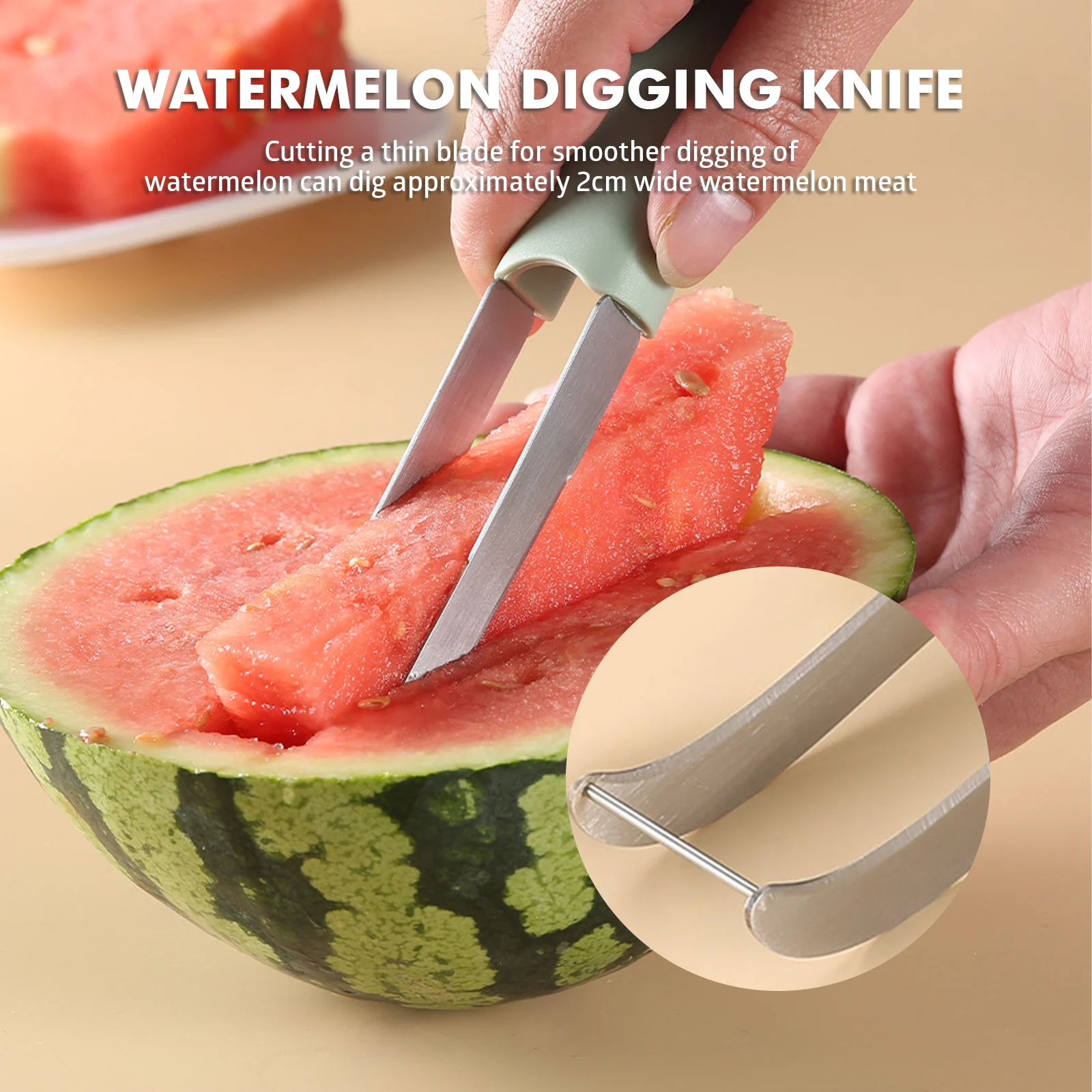 3-In-1 Watermelon Cutter Multi-Functional Melon Fork Slicer Tools Summer Fruit Carving Knife For Kitchen Accessories Home Gadget
